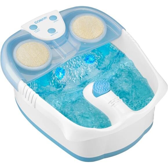 Waterfall Pedicure Foot Spa Bath with Blue LED Lights, Massaging Bubbles - Picture 1 of 8
